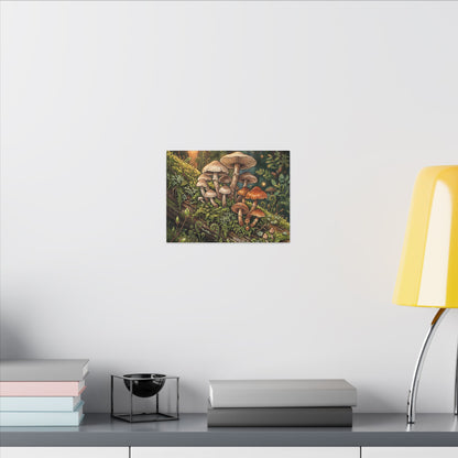Spring Wild Mushrooms Herbarium Canvas Art | Rustic Decor