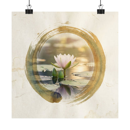 Golden Hour Lotus Flower Wall Art Print - Zen Ma