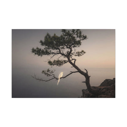 Dawn Pine Tree Canvas Art - Dark Japandi Datsuzoku