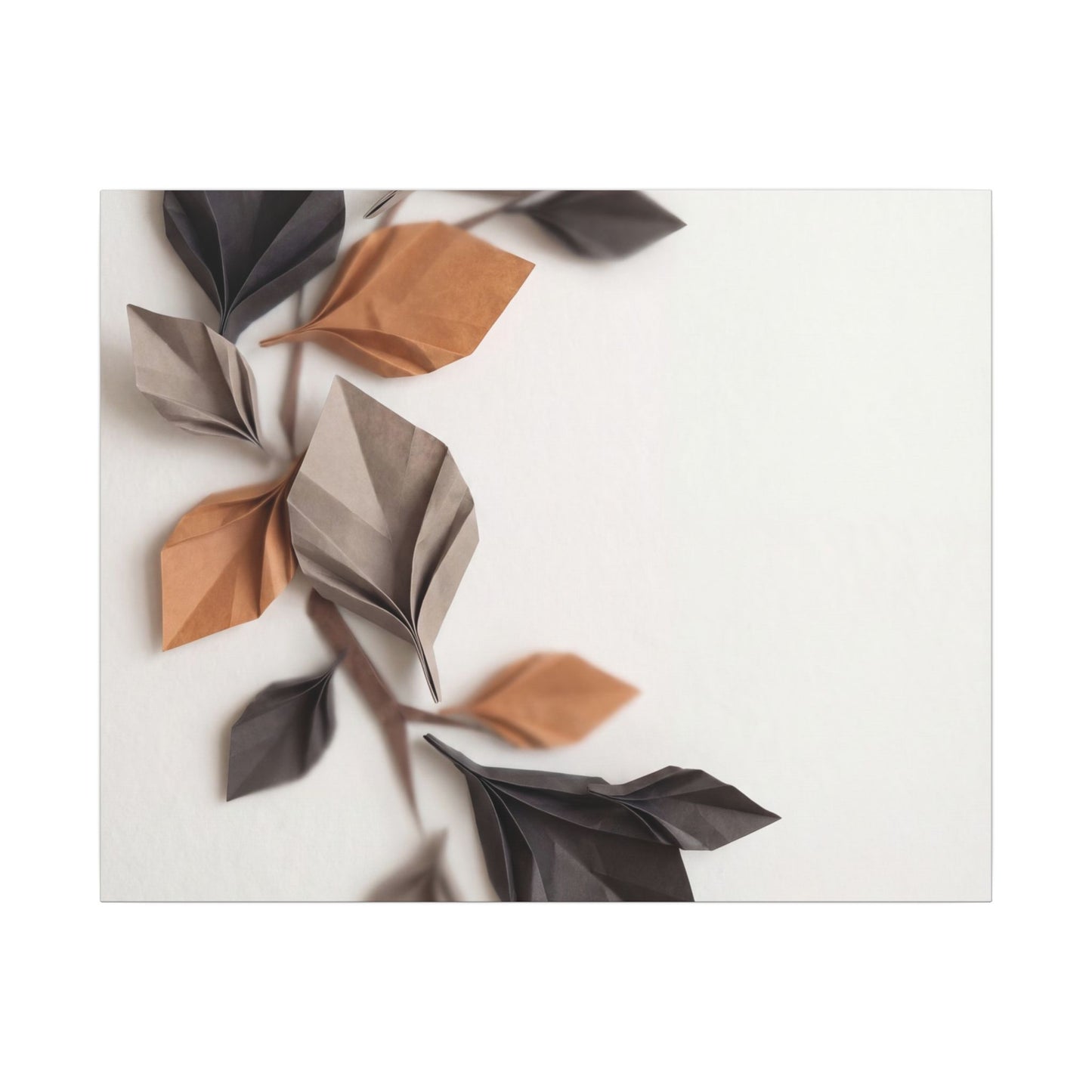 Paper Fold Autumn Canvas Art | Japandi Earthy Design