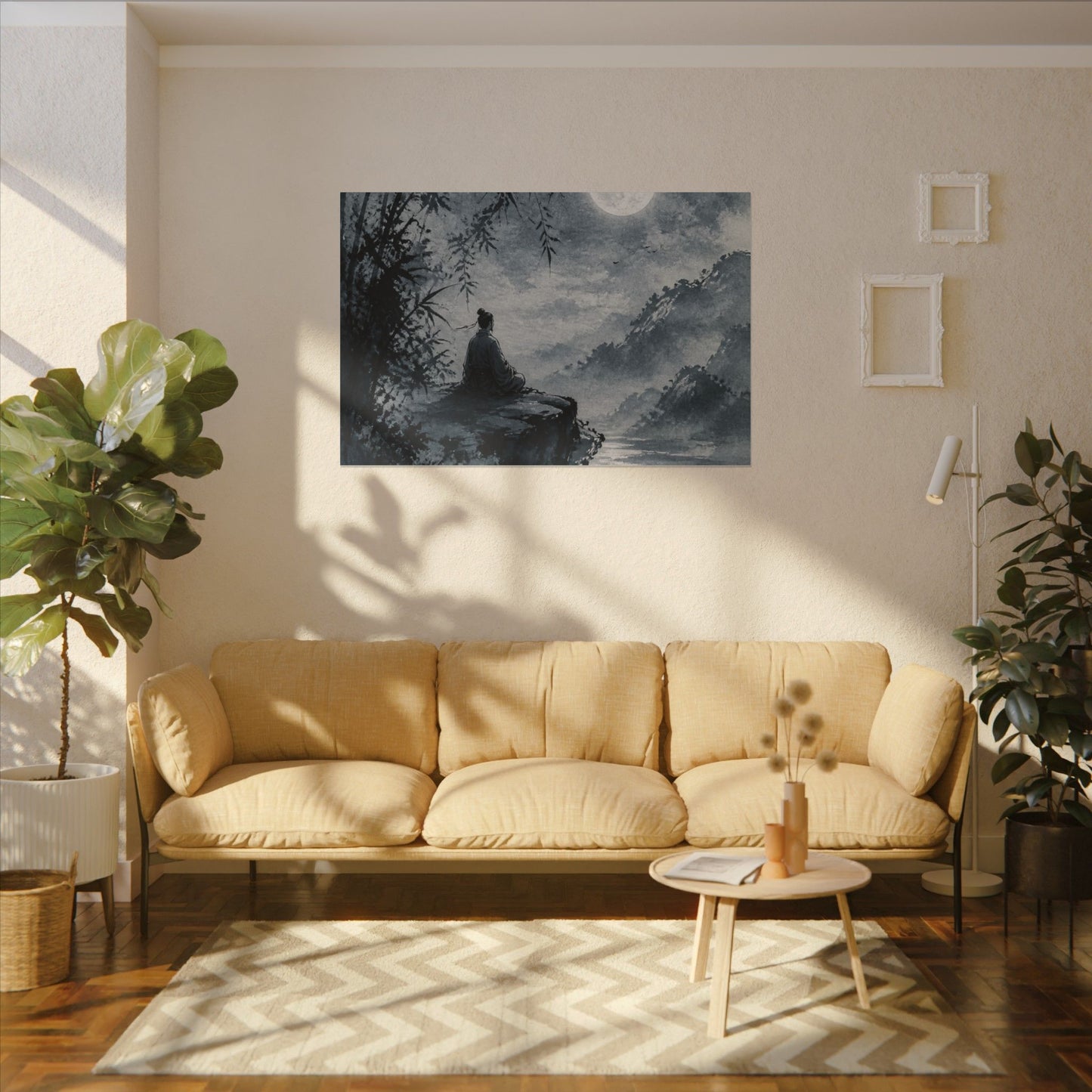 Ink Brushstroke Sumi E Canvas Art | Serene Zen Art