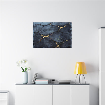 Mono No Aware Cracked Earth Canvas Art - Dark Japandi Charcoal Ink
