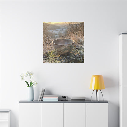 Golden Hour Ceramic Bowl Canvas Art - Japandi Shibui