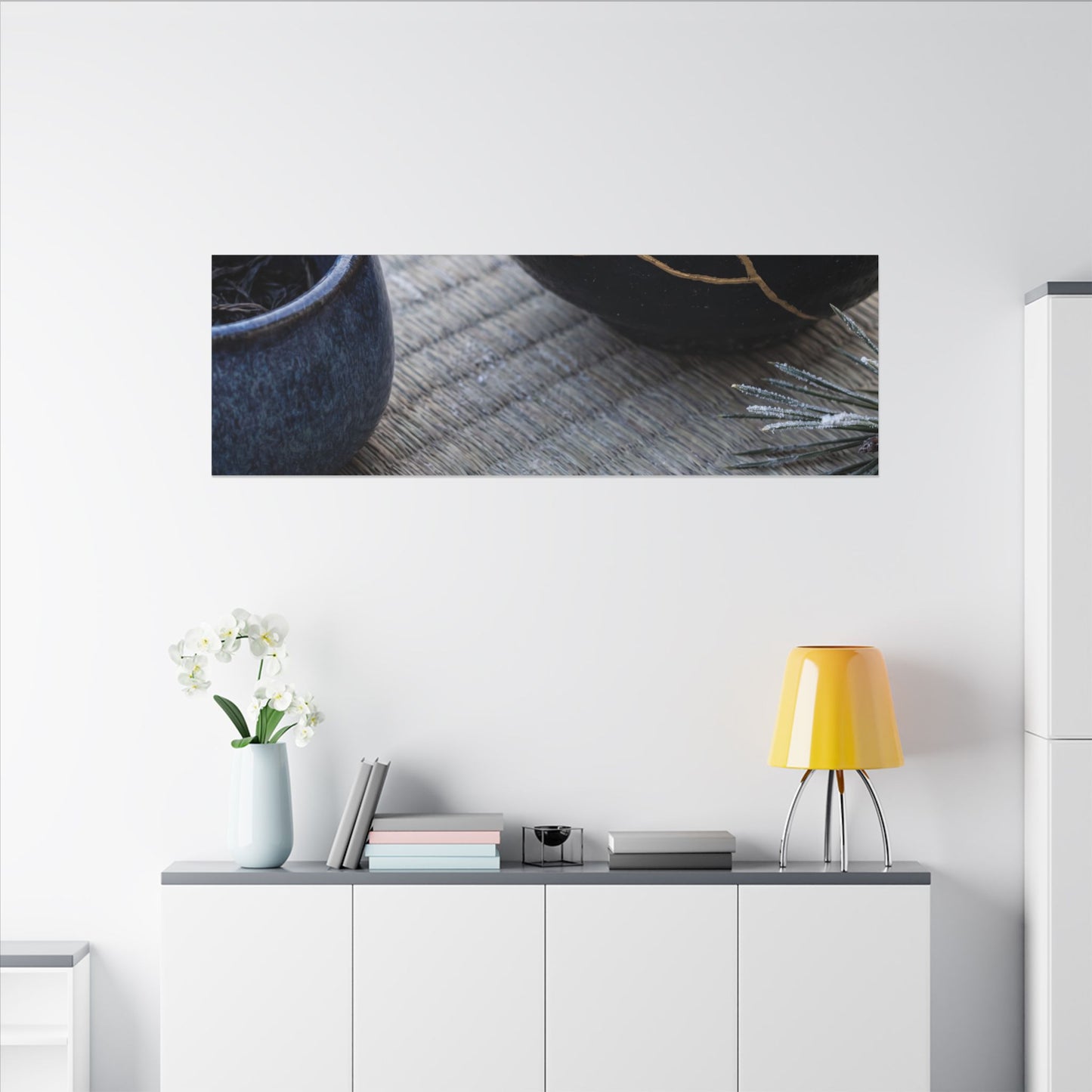 Kintsugi Tea Ceremony in Overcast | Gold Vein Canvas Art