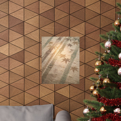 Japandi Bamboo Grove in Golden Hour | Japanese Pattern Wall Art Print