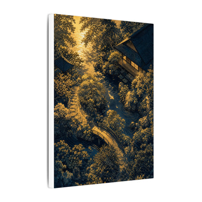 Contemplative Moonlit Garden Canvas Art - Ukiyo E Inspired Zen