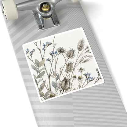 Summer Dried Flowers Watercolor Sticker | Elegant Decor