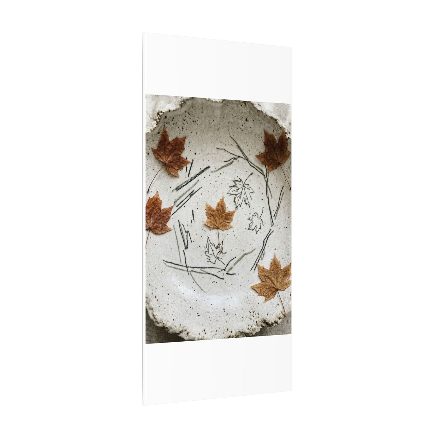 Ceramic Bowl Autumn Canvas Art | Japandi Elegant Design