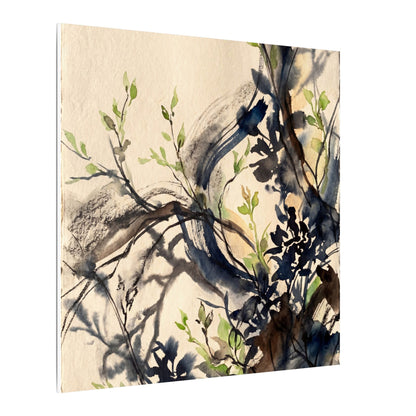 Ma Shadow Play Canvas Art - Dark Japandi Charcoal Ink