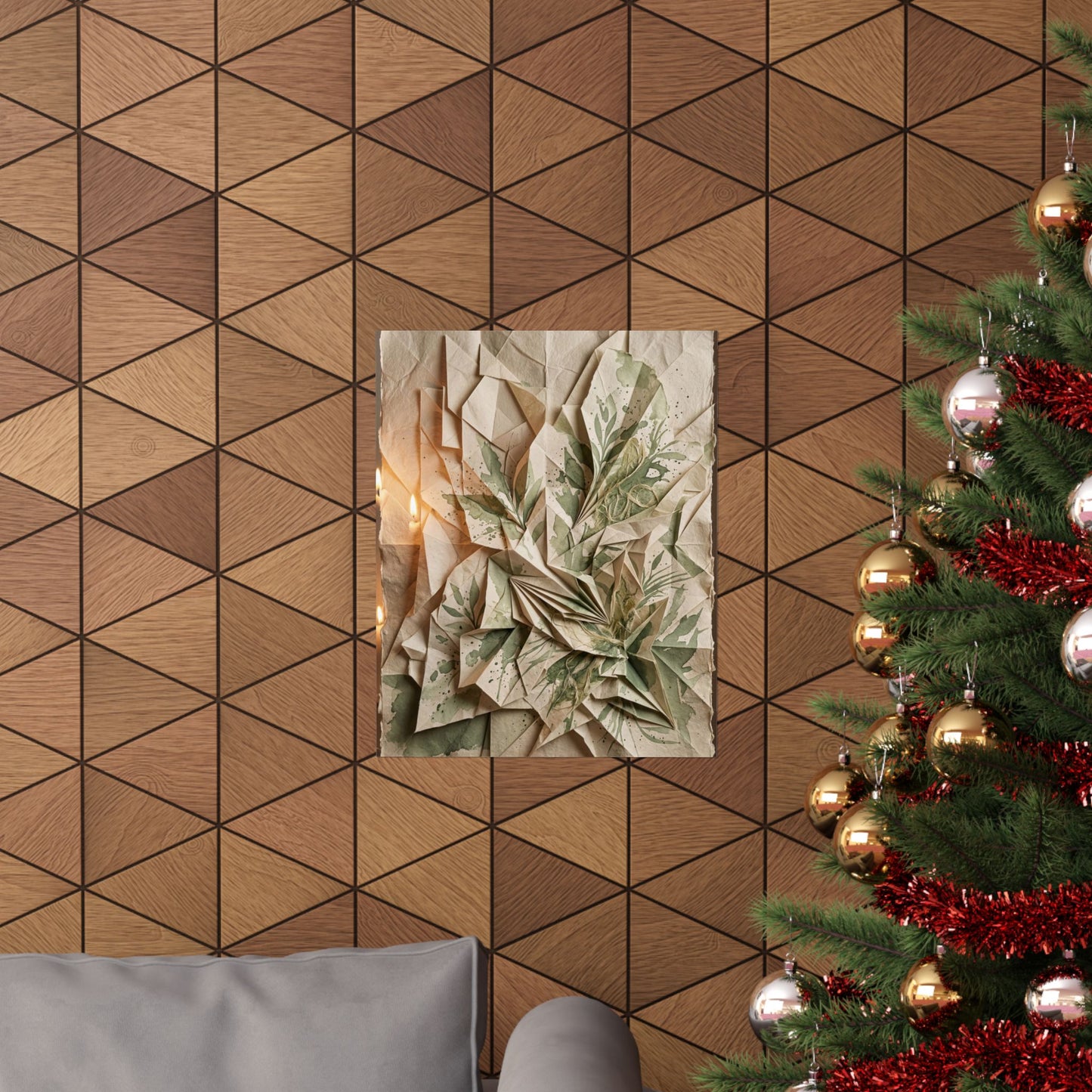 Cozy Paper Fold Wall Art Print - Texture Japandi