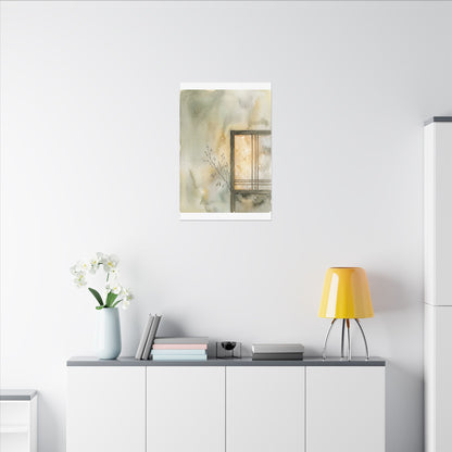 Ma Shoji Screen Canvas Art - Japandi Watercolor