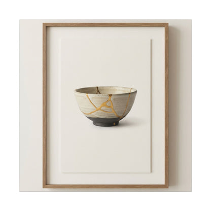Kintsugi Charcoal Canvas Art