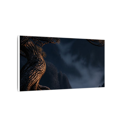 Bold Pine Tree Canvas Art - Shadow Zen Dark Japandi