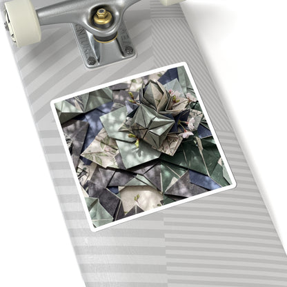 Paper Fold Japanese Pattern Sticker | Elegant Japandi Art Art Print