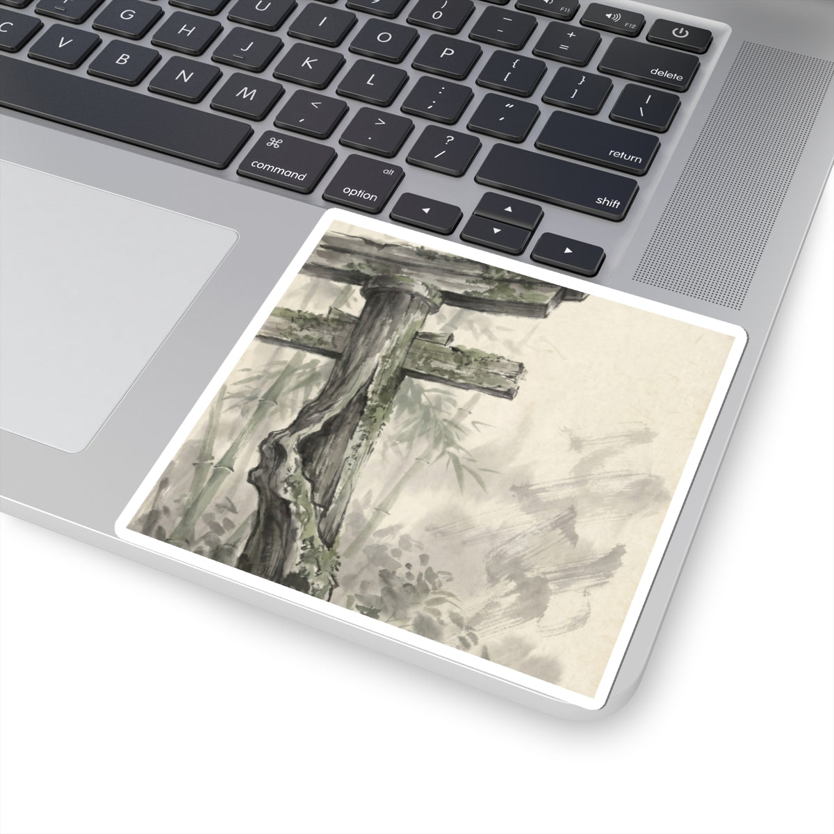 Fukinsei Torii Gate Sticker - Zen Sumi E Art Print