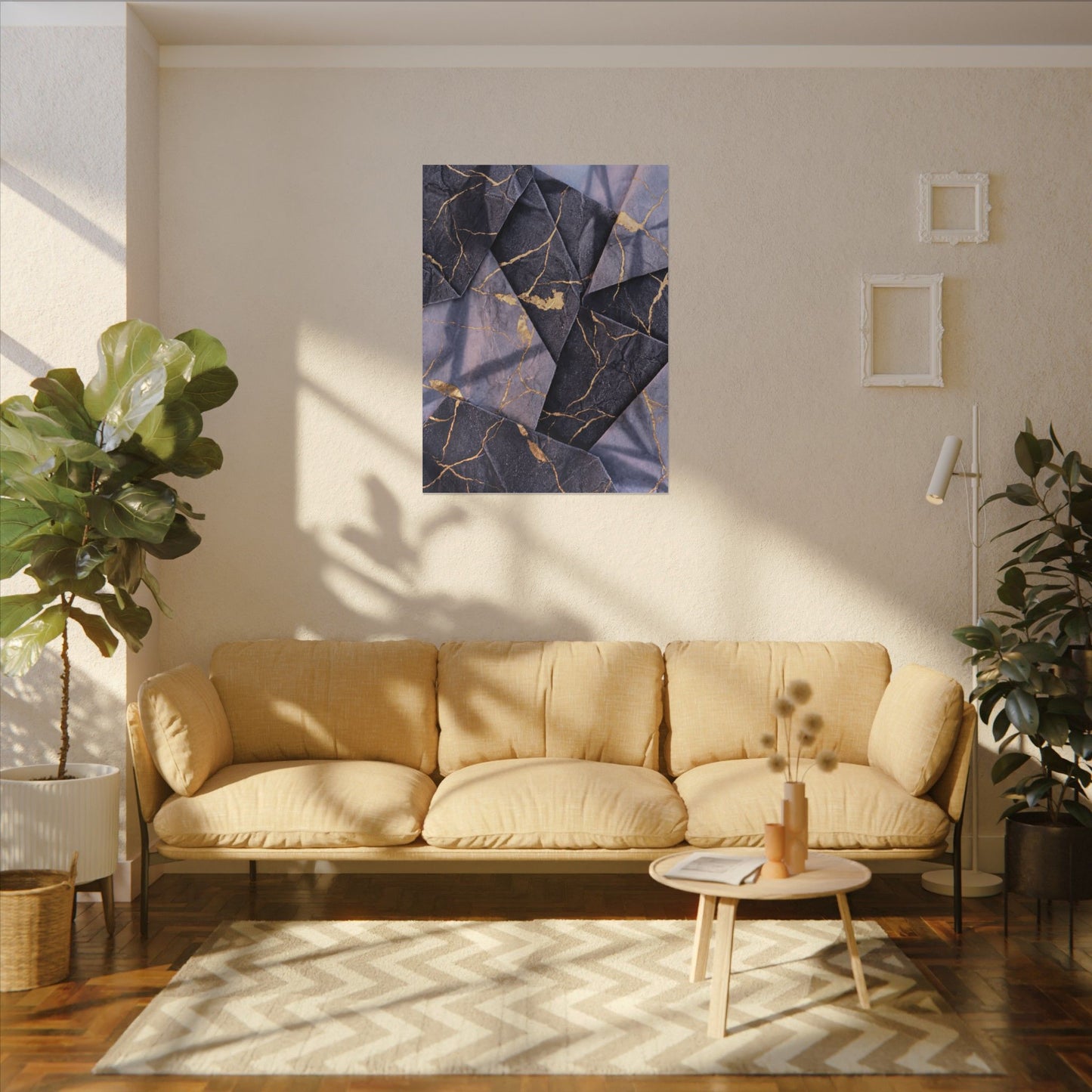 Seijaku Paper Fold Canvas Art - Kintsugi Gold Vein