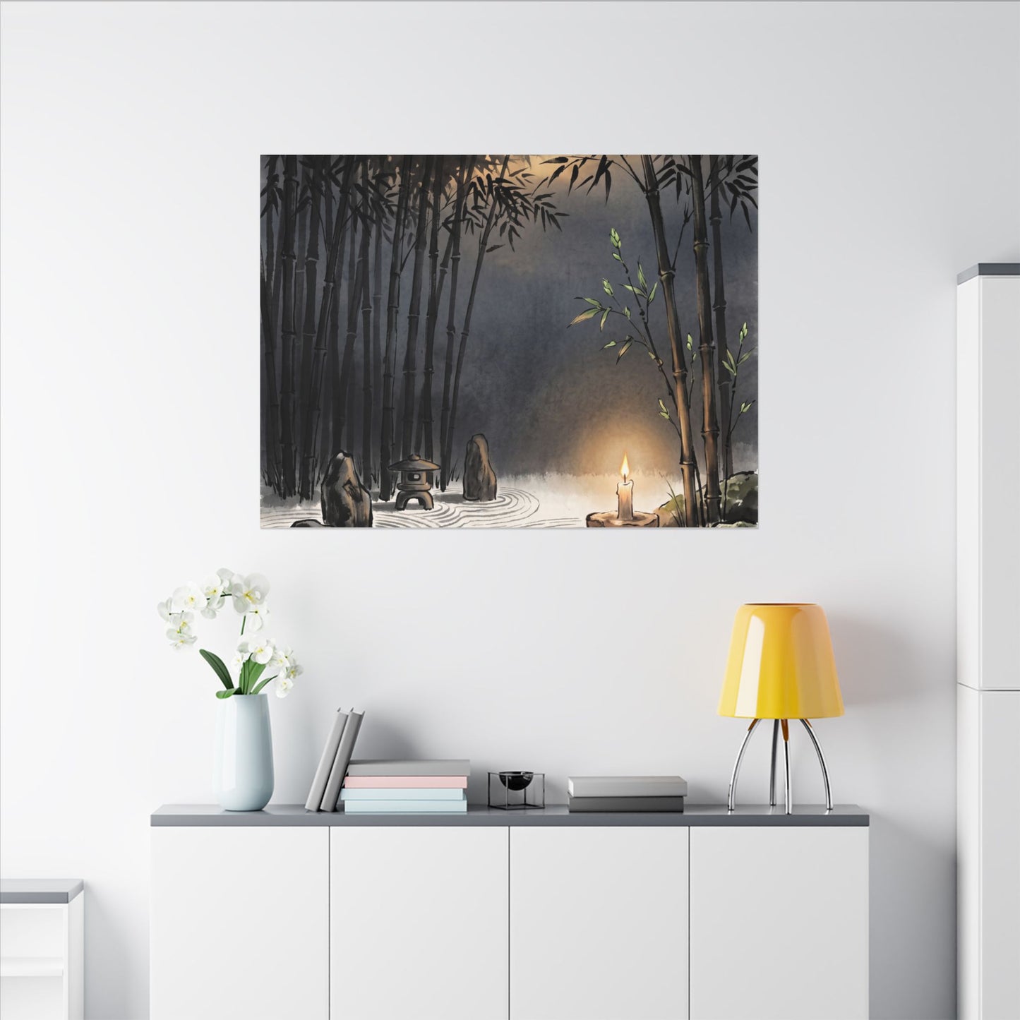 Tranquil Bamboo Grove Canvas Art - Karesansui Zen