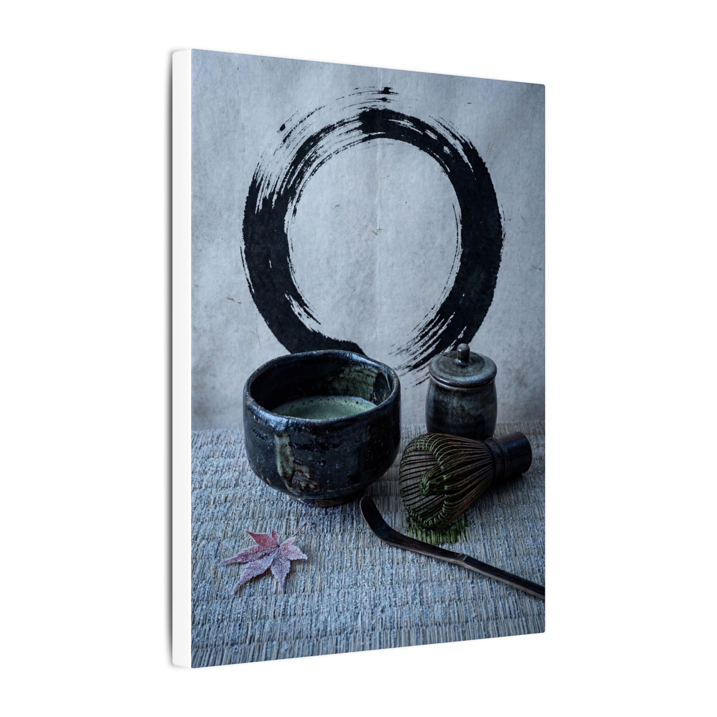Tea Ceremony Canvas Art | Winter Zen Enso Art