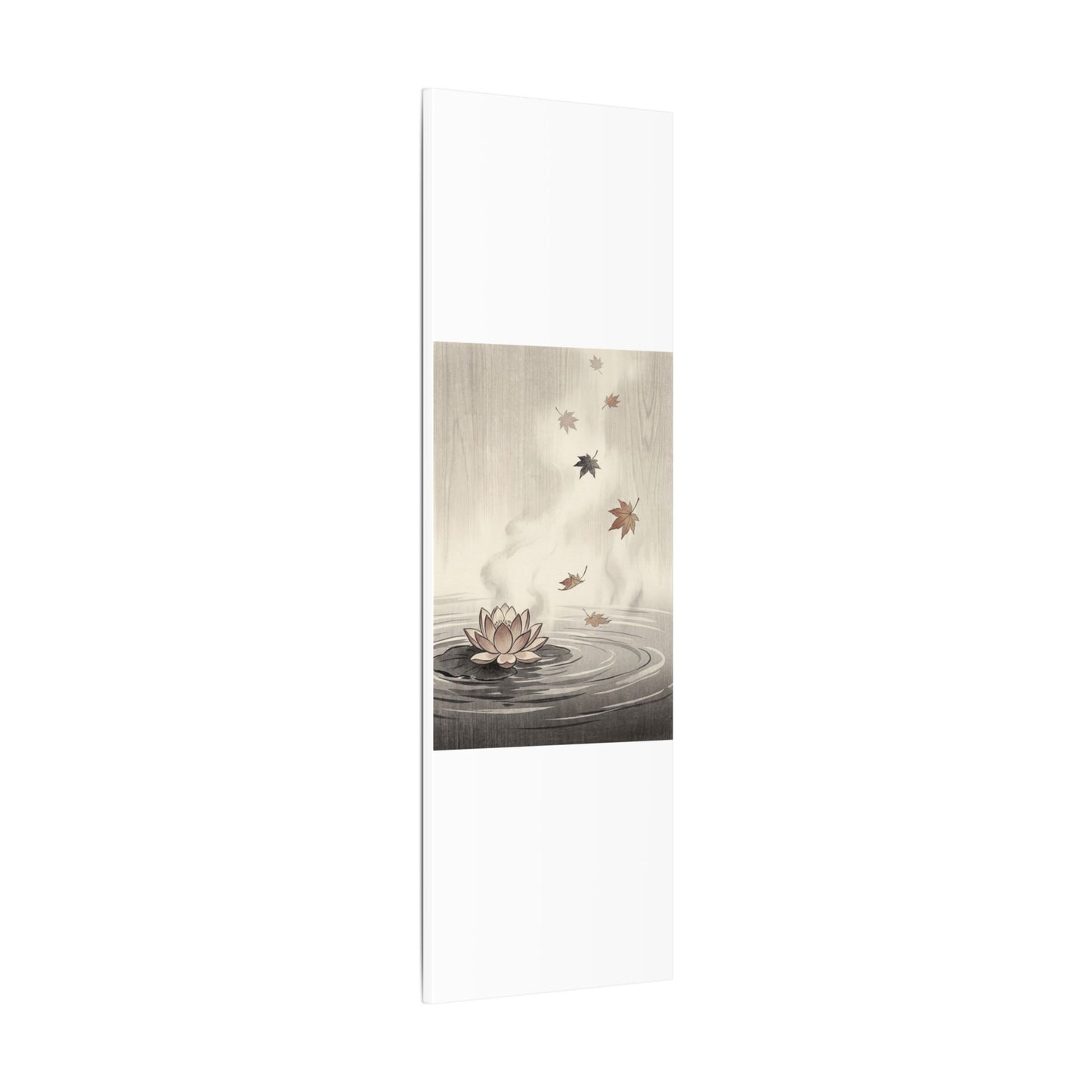 Lotus Flower Canvas Art | Autumn Zen Ukiyo E Inspired Art