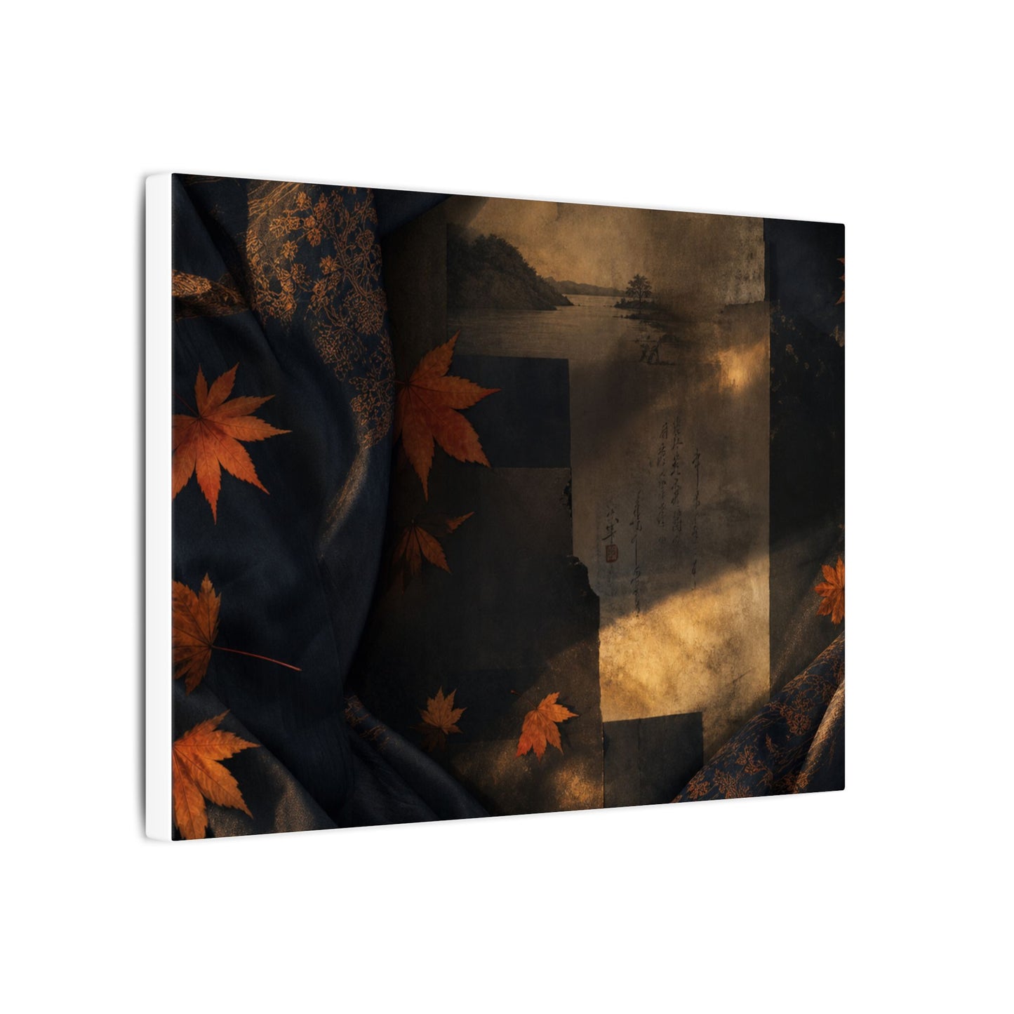 Autumn Silk Drape Shadow Zen Canvas Art | Bold Decor
