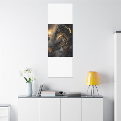 Kanso Ocean Wave Canvas Art - Kintsugi Gold Vein