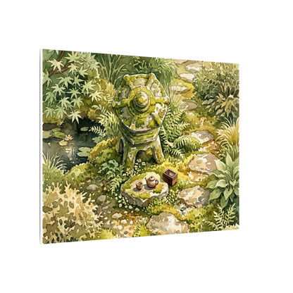 Datsuzoku Stone Lantern Canvas Art - Japandi Watercolor
