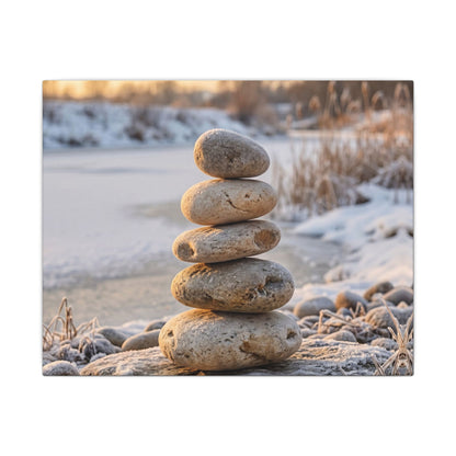 Ma River Stones Canvas Art - Japandi Japanese Pattern