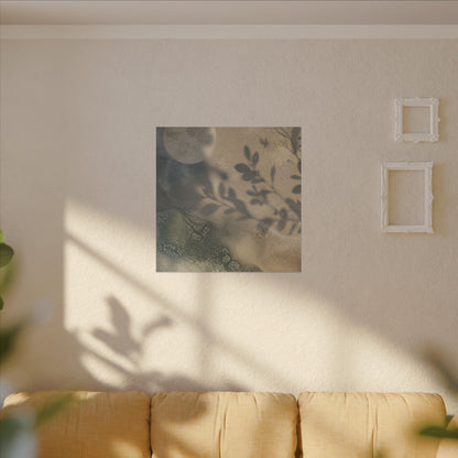 Japandi Shadow Play in Moonlight | Texture Canvas Art