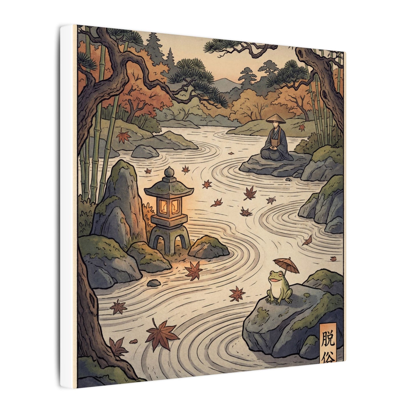 Rock Garden Autumn Canvas Art | Zen Serene Design
