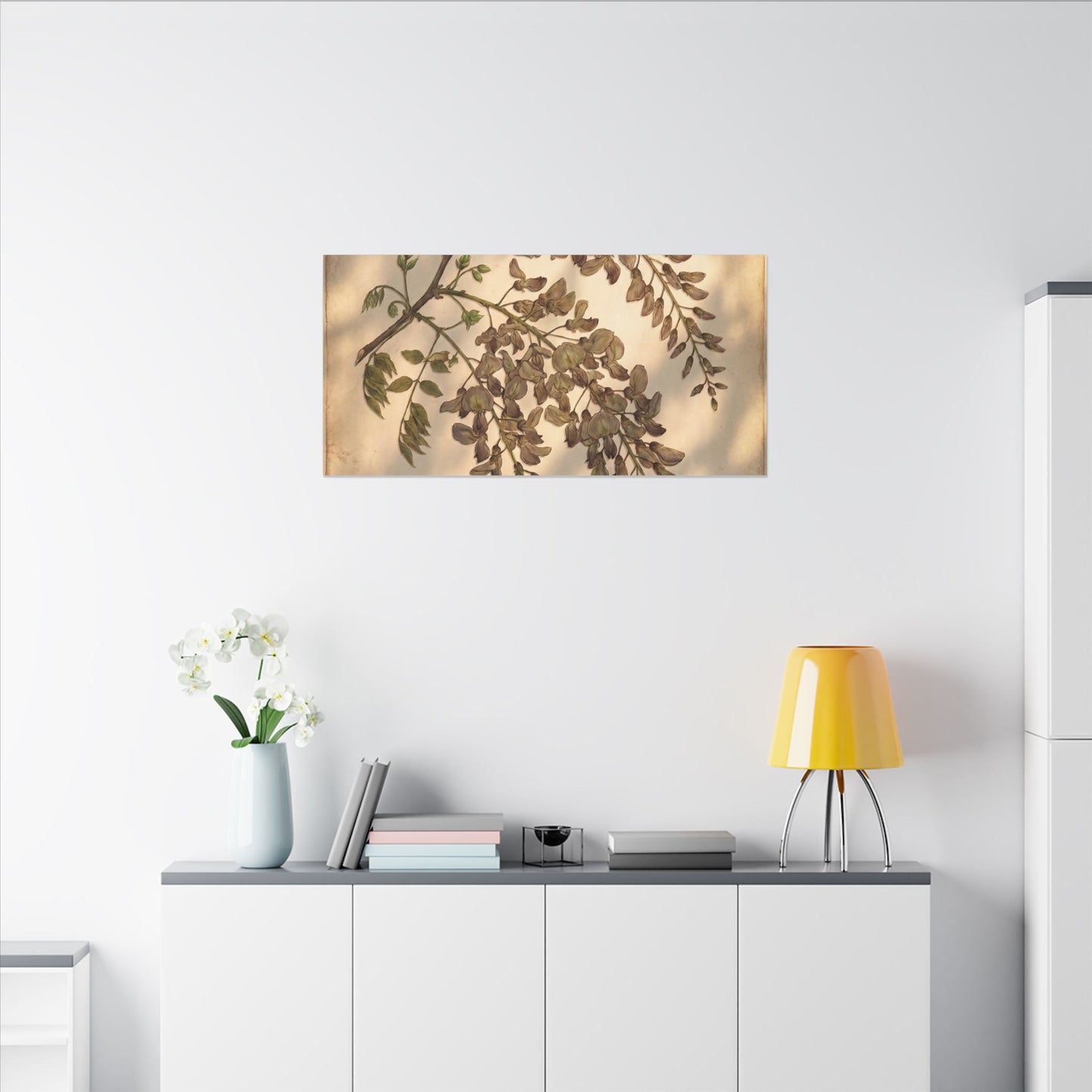 Spring Wisteria Herbarium Canvas Art | Earthy Decor