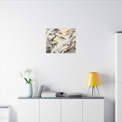 Golden Hour Pine Tree Canvas Art - Japandi Seijaku