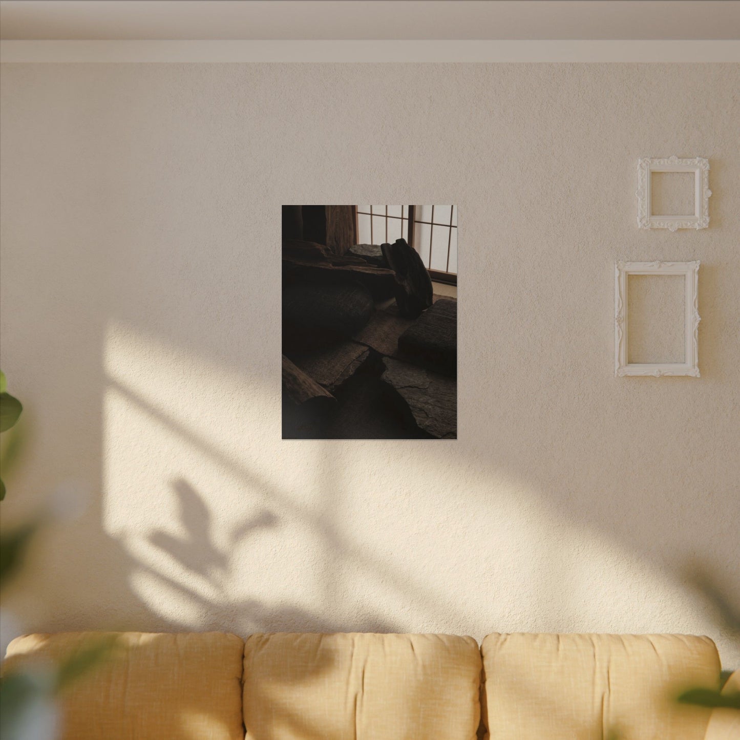 Dark Japandi Shadow Zen Canvas Art