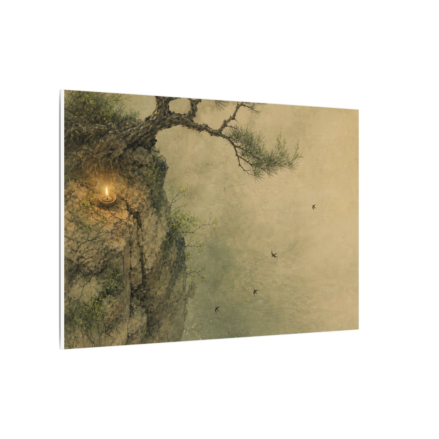 Spring Pine Tree Minimal Line Canvas Art | Earthy Decor