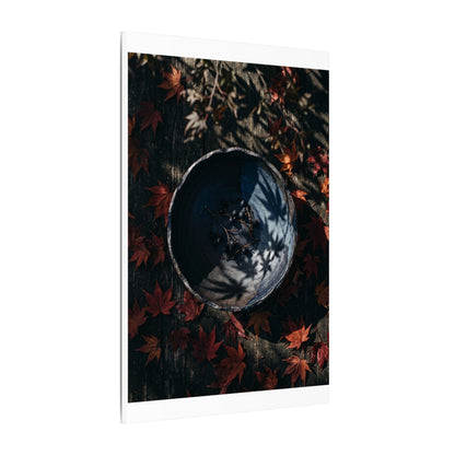 Autumn Ceramic Bowl Shadow Zen Canvas Art | Bold Decor