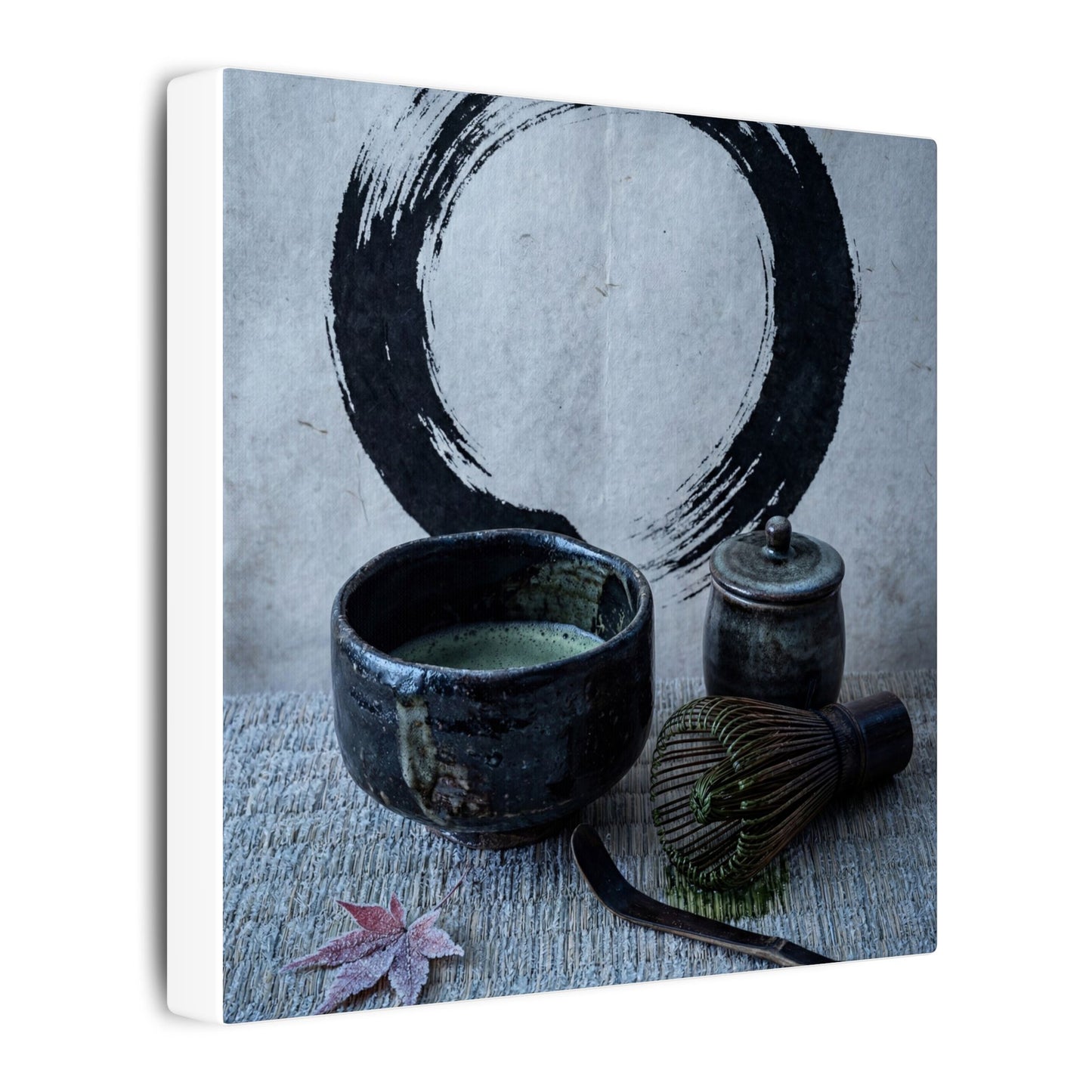 Tea Ceremony Canvas Art | Winter Zen Enso Art
