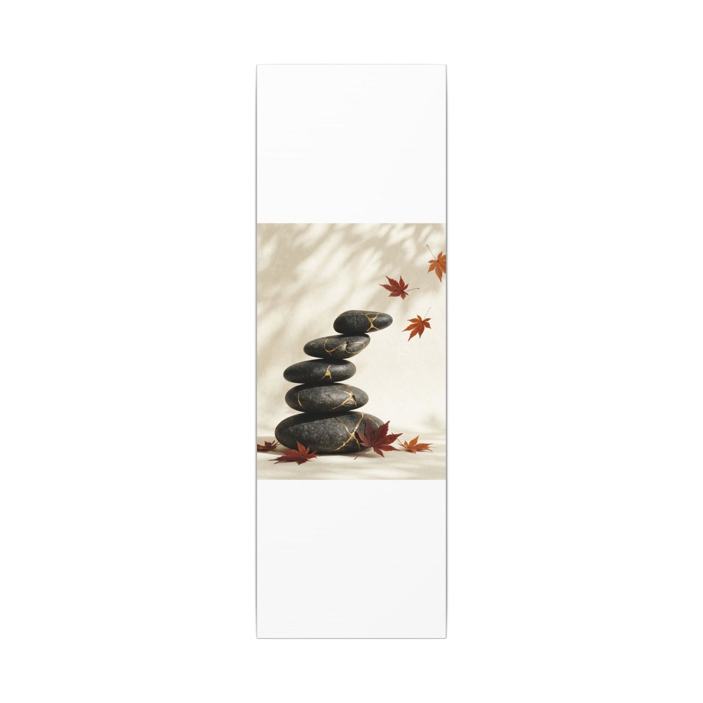 Kintsugi River Stones in Dappled | Crackle Gold Canvas Art