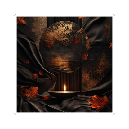 Candlelight Silk Drape Sticker - Dark Japandi Kanso