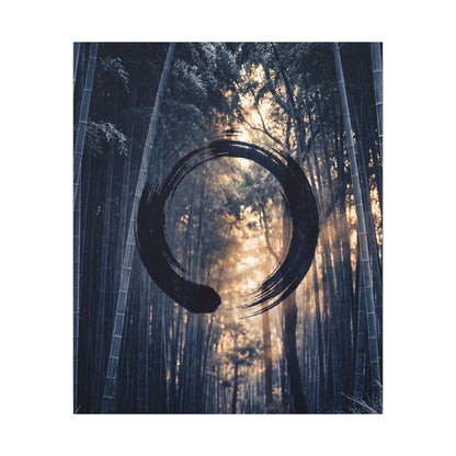 Bamboo Grove Canvas Art | Winter Zen Enso Art
