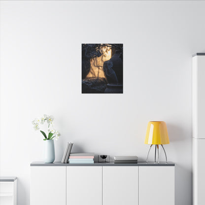 Incense Smoke Canvas Art | Winter Dark Japandi Shadow Zen Art