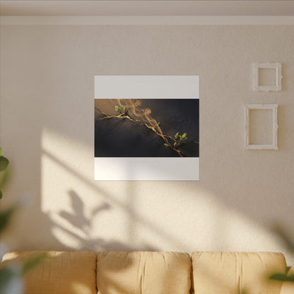 Spring Incense Smoke Gold Vein Canvas Art | Healing Decor