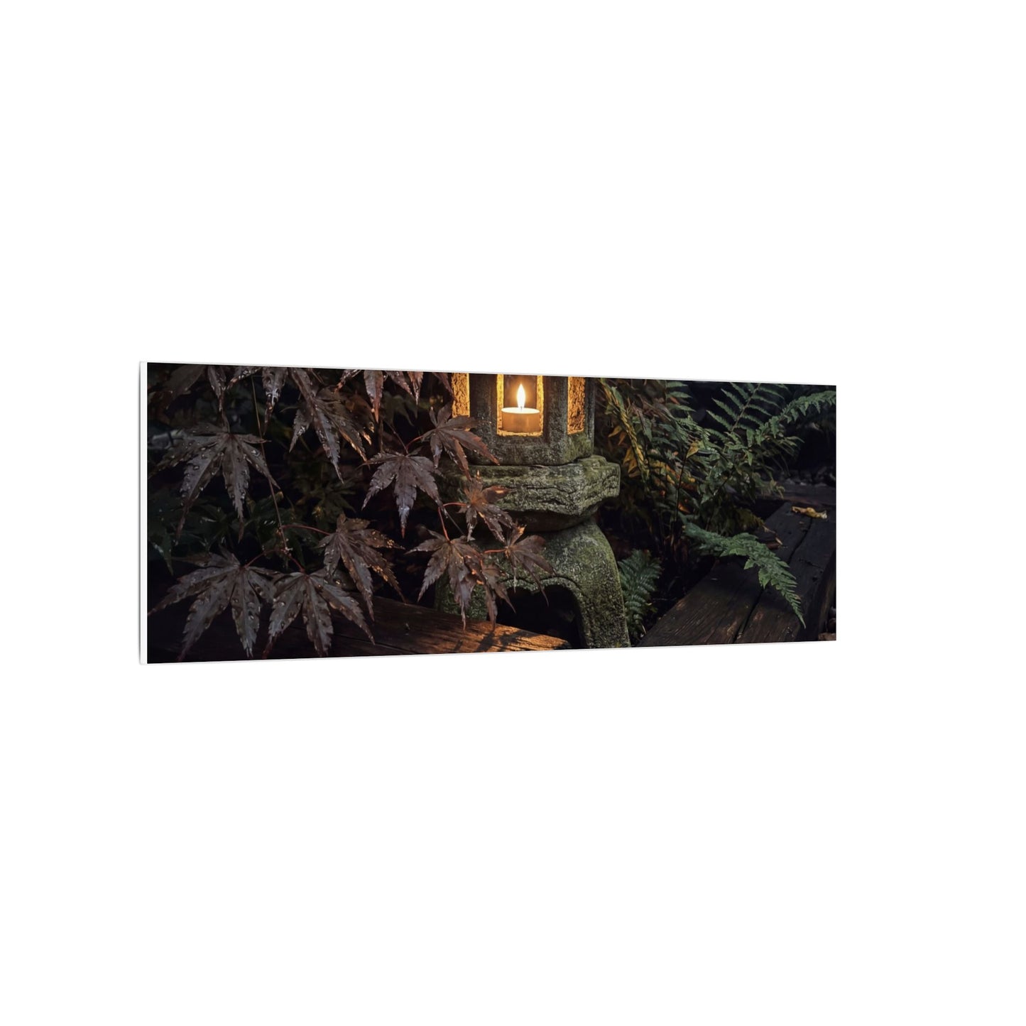 Moody Moonlit Garden Canvas Art - Shadow Zen Dark Japandi