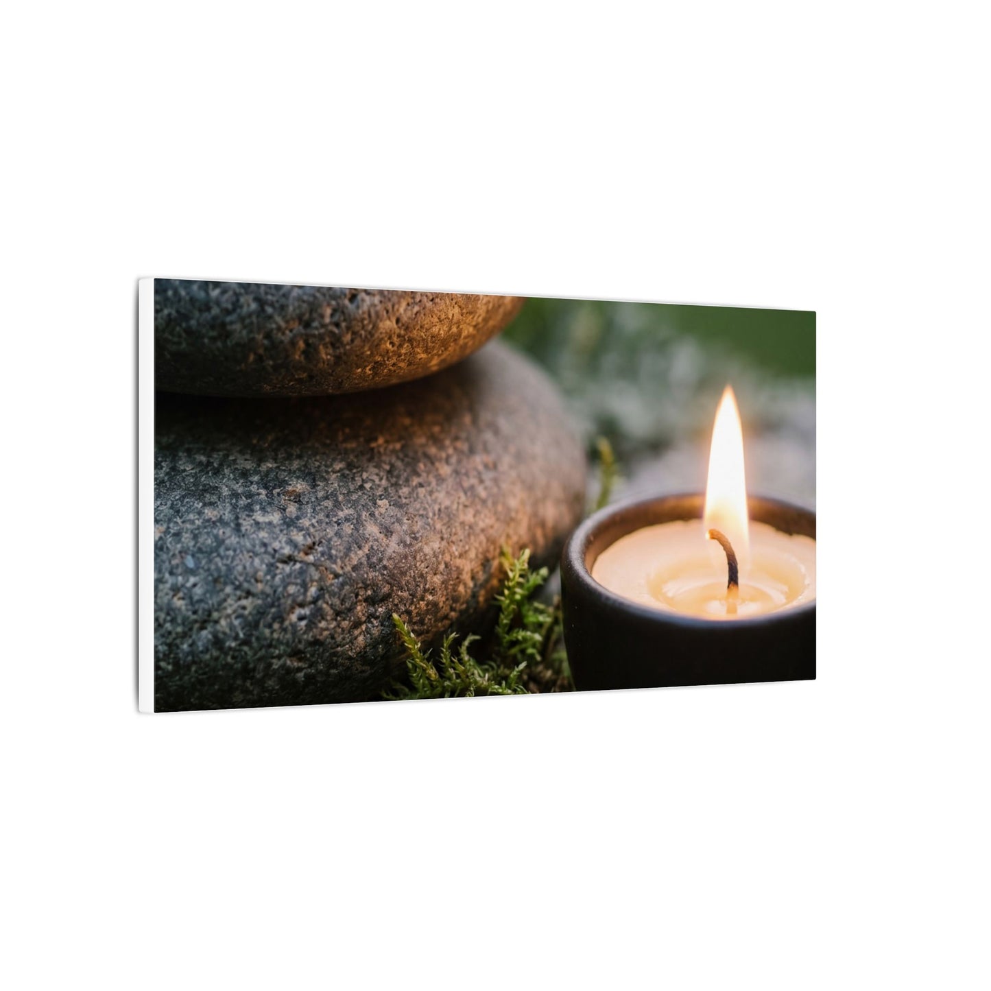 Warm River Stones Canvas Art - Japanese Pattern Japandi