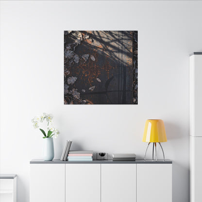 Shibui Rust Patina Canvas Art - Dark Japandi Charcoal Ink