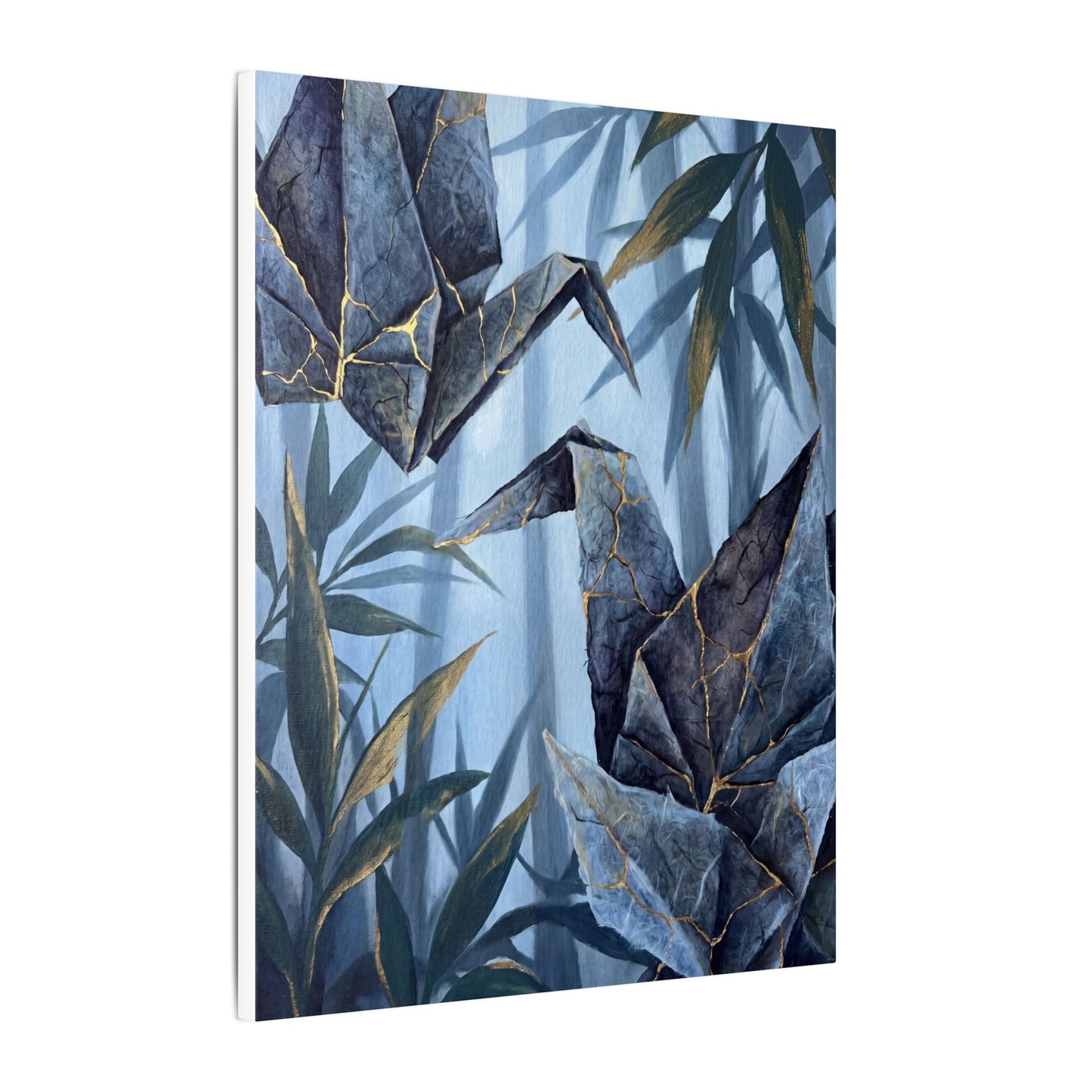 Paper Fold Canvas Art | Summer Kintsugi Crackle Gold Art