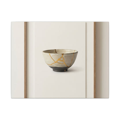 Kintsugi Charcoal Canvas Art