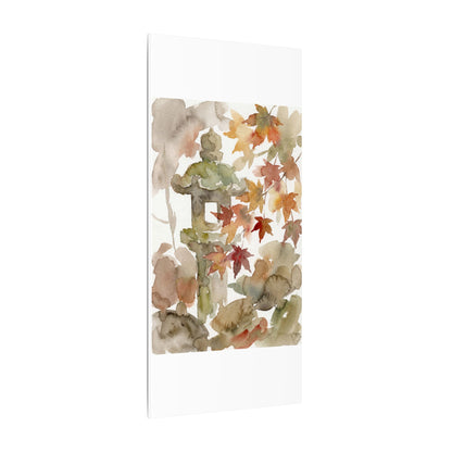 Stone Lantern Watercolor Canvas Art | Earthy Japandi Art