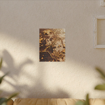 Kintsugi Rust Patina in Golden Hour | Gold Vein Canvas Art