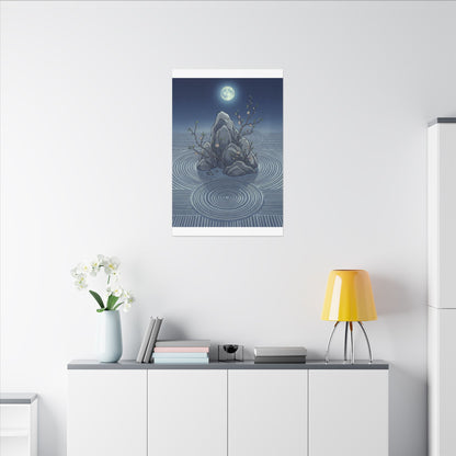 Spring Rock Garden Ukiyo E Inspired Canvas Art | Tranquil Decor