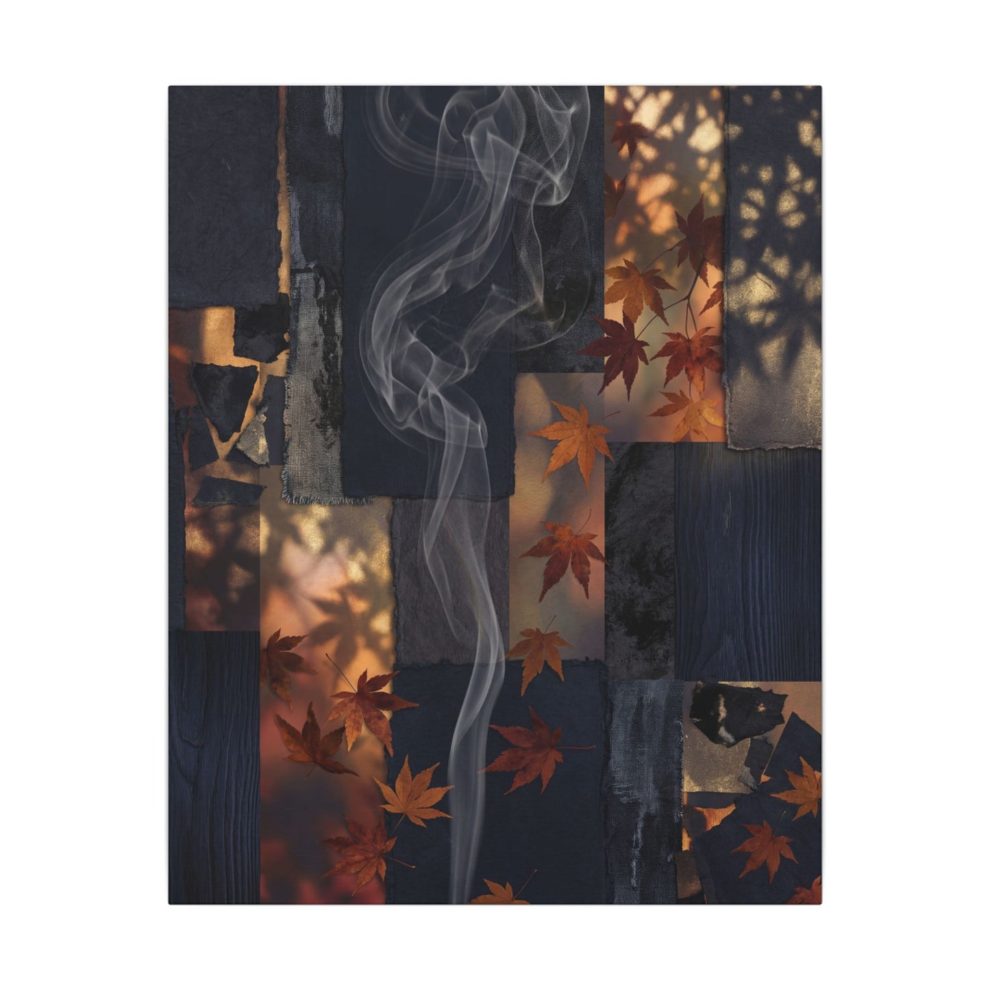 Autumn Incense Smoke Dark Texture Canvas Art | Sophisticated Decor