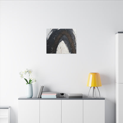 Moody Ink Brushstroke Canvas Art - Moody Minimal Dark Japandi